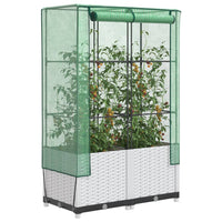 Thumbnail for Hochbeet mit Gewächshaus-Aufsatz Rattan-Optik 80x40x138 cm