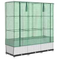 Thumbnail for Hochbeet mit Gewächshaus-Aufsatz Rattan-Optik 120x40x138 cm
