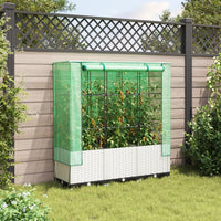 Thumbnail for Hochbeet mit Gewächshaus-Aufsatz Rattan-Optik 120x40x138 cm