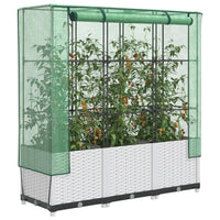 Thumbnail for Hochbeet mit Gewächshaus-Aufsatz Rattan-Optik 120x40x138 cm