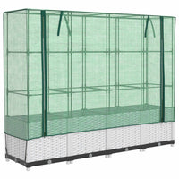 Thumbnail for Hochbeet mit Gewächshaus-Aufsatz Rattan-Optik 160x40x138 cm