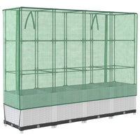 Thumbnail for Hochbeet mit Gewächshaus-Aufsatz Rattan-Optik 160x40x138 cm