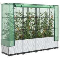 Thumbnail for Hochbeet mit Gewächshaus-Aufsatz Rattan-Optik 160x40x138 cm