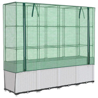 Thumbnail for Hochbeet mit Gewächshaus-Aufsatz Rattan-Optik 160x40x153 cm