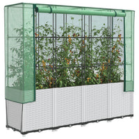 Thumbnail for Hochbeet mit Gewächshaus-Aufsatz Rattan-Optik 160x40x153 cm