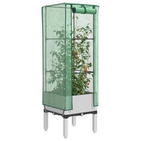 Thumbnail for Hochbeet mit Gewächshaus-Aufsatz Rattan-Optik 40x40x140 cm