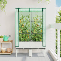 Thumbnail for Hochbeet mit Gewächshaus-Aufsatz Rattan-Optik 80x40x140 cm