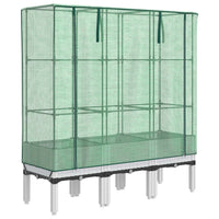 Thumbnail for Hochbeet mit Gewächshaus-Aufsatz Rattan-Optik 120x40x140 cm