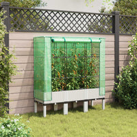 Thumbnail for Hochbeet mit Gewächshaus-Aufsatz Rattan-Optik 120x40x140 cm