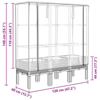 Thumbnail for Hochbeet mit Gewächshaus-Aufsatz Rattan-Optik 120x40x140 cm