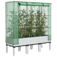Thumbnail for Hochbeet mit Gewächshaus-Aufsatz Rattan-Optik 120x40x140 cm