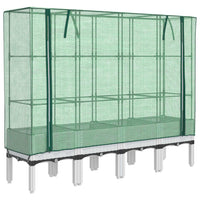 Thumbnail for Hochbeet mit Gewächshaus-Aufsatz Rattan-Optik 160x40x140 cm