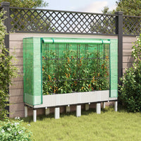 Thumbnail for Hochbeet mit Gewächshaus-Aufsatz Rattan-Optik 160x40x140 cm