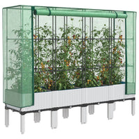 Thumbnail for Hochbeet mit Gewächshaus-Aufsatz Rattan-Optik 160x40x140 cm