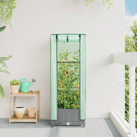 Thumbnail for Hochbeet mit Gewächshaus-Aufsatz Rattan-Optik 40x40x123 cm