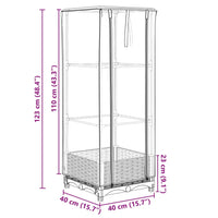 Thumbnail for Hochbeet mit Gewächshaus-Aufsatz Rattan-Optik 40x40x123 cm
