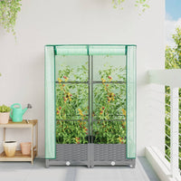 Thumbnail for Hochbeet mit Gewächshaus-Aufsatz Rattan-Optik 80x40x123 cm