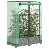 Thumbnail for Hochbeet mit Gewächshaus-Aufsatz Rattan-Optik 80x40x123 cm