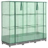 Thumbnail for Hochbeet mit Gewächshaus-Aufsatz Rattan-Optik 120x40x123 cm