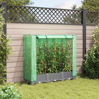 Thumbnail for Hochbeet mit Gewächshaus-Aufsatz Rattan-Optik 120x40x123 cm
