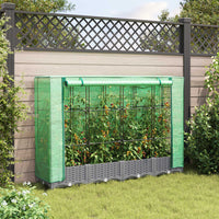 Thumbnail for Hochbeet mit Gewächshaus-Aufsatz Rattan-Optik 160x40x123 cm
