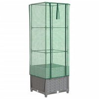 Thumbnail for Hochbeet mit Gewächshaus-Aufsatz Rattan-Optik 40x40x139 cm