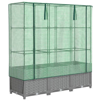 Thumbnail for Hochbeet mit Gewächshaus-Aufsatz Rattan-Optik 120x40x138 cm