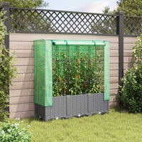 Thumbnail for Hochbeet mit Gewächshaus-Aufsatz Rattan-Optik 120x40x138 cm