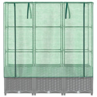 Thumbnail for Hochbeet mit Gewächshaus-Aufsatz Rattan-Optik 120x40x138 cm