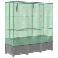 Thumbnail for Hochbeet mit Gewächshaus-Aufsatz Rattan-Optik 120x40x138 cm