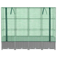 Thumbnail for Hochbeet mit Gewächshaus-Aufsatz Rattan-Optik 160x40x138 cm