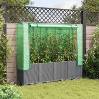 Thumbnail for Hochbeet mit Gewächshaus-Aufsatz Rattan-Optik 160x40x153 cm