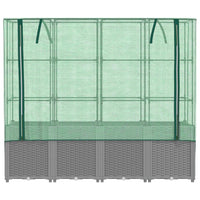 Thumbnail for Hochbeet mit Gewächshaus-Aufsatz Rattan-Optik 160x40x153 cm