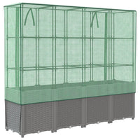 Thumbnail for Hochbeet mit Gewächshaus-Aufsatz Rattan-Optik 160x40x153 cm