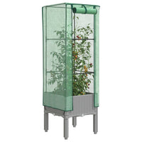 Thumbnail for Hochbeet mit Gewächshaus-Aufsatz Rattan-Optik 40x40x140 cm