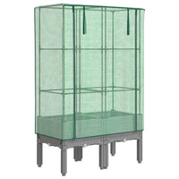 Thumbnail for Hochbeet mit Gewächshaus-Aufsatz Rattan-Optik 80x40x140 cm