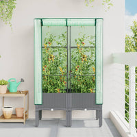 Thumbnail for Hochbeet mit Gewächshaus-Aufsatz Rattan-Optik 80x40x140 cm
