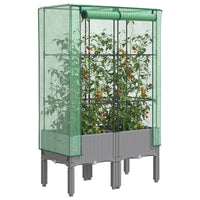 Thumbnail for Hochbeet mit Gewächshaus-Aufsatz Rattan-Optik 80x40x140 cm