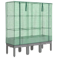 Thumbnail for Hochbeet mit Gewächshaus-Aufsatz Rattan-Optik 120x40x140 cm