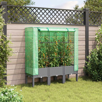 Thumbnail for Hochbeet mit Gewächshaus-Aufsatz Rattan-Optik 120x40x140 cm