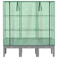 Thumbnail for Hochbeet mit Gewächshaus-Aufsatz Rattan-Optik 120x40x140 cm