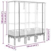 Thumbnail for Hochbeet mit Gewächshaus-Aufsatz Rattan-Optik 120x40x140 cm