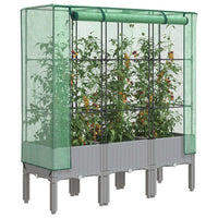 Thumbnail for Hochbeet mit Gewächshaus-Aufsatz Rattan-Optik 120x40x140 cm