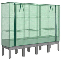 Thumbnail for Hochbeet mit Gewächshaus-Aufsatz Rattan-Optik 160x40x140 cm