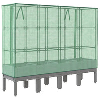 Thumbnail for Hochbeet mit Gewächshaus-Aufsatz Rattan-Optik 160x40x140 cm
