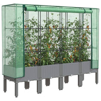 Thumbnail for Hochbeet mit Gewächshaus-Aufsatz Rattan-Optik 160x40x140 cm