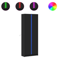 Thumbnail for Highboard mit LED-Beleuchtung Schwarz 74x32,5x200 cm