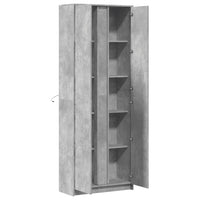 Thumbnail for Highboard mit LED-Beleuchtung Grau 74x32,5x200 cm Holzwerkstoff