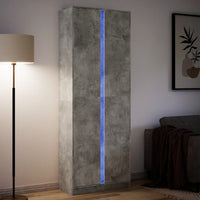 Thumbnail for Highboard mit LED-Beleuchtung Grau 74x32,5x200 cm Holzwerkstoff
