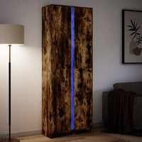Thumbnail for Highboard mit LED-Beleuchtung Räuchereiche 74x32,5x200 cm